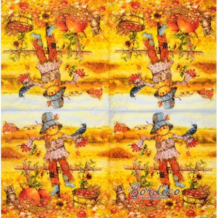 Serwetka decoupage firmy HOME FASHION strach na wróble 33x33cm